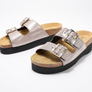 Naot Santa Rose rose gold metallic crystal inlay platform sandals size 39